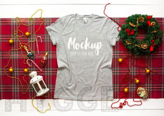Bella Canvas 3001 Athletic Heather Christmas Mockup Unisex Etsy