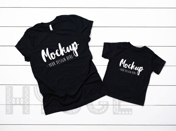 Bella Canvas 3001 And 3001t Toddler Black Tshirt Mockup Etsy