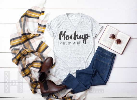 Bella Canvas 3005 White Marble T Shirt Mockup Basic Mockupv Etsy
