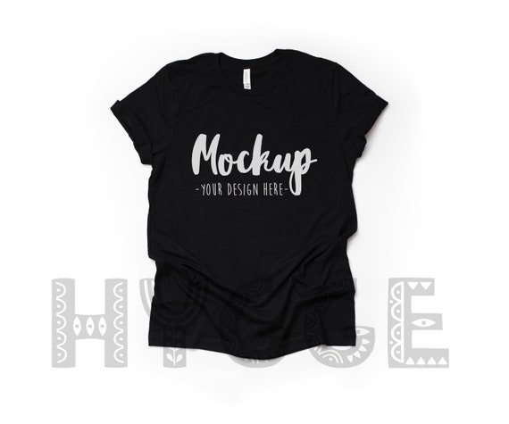 Bella Canvas 3001 Black Mockup Unisex T Shirt Mockup Mock Up Etsy