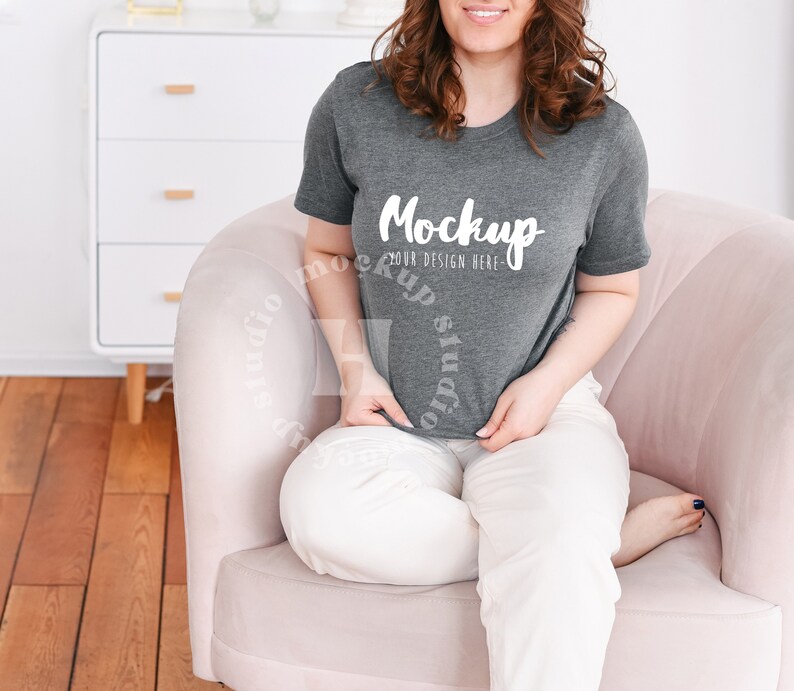Tshirt Mock Up Christmas Mockup Valentine\u2019s Day mockup Winter Mockup Bella Canvas 3001 Deep Heather T-shirt Mockup Basic Mockup Model