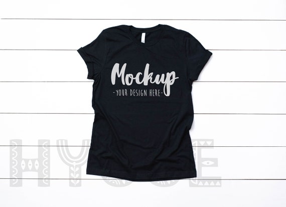 Bella Canvas 3001 Black T Shirt Mockup Basic Mockup Tshirt Etsy