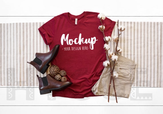 Bella Canvas 3001 Cardinal Halloween Mockup Fall Tshirt Mockup Etsy
