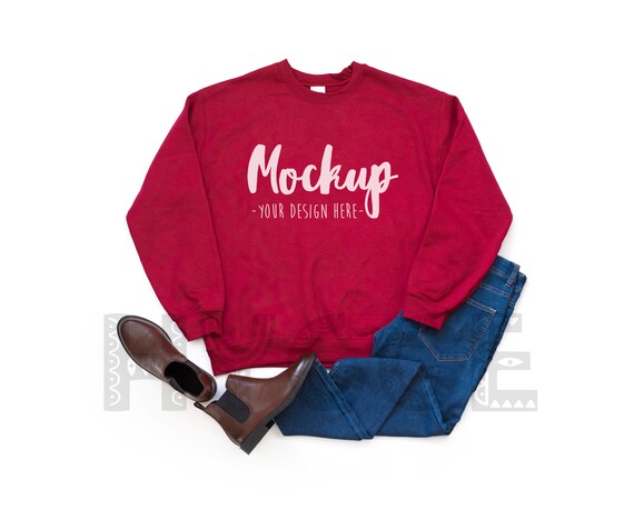 Gildan 18000 Sweatshirt Mockup Bundle Heavy Blend Fleece Crew Etsy