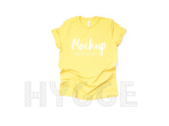 Download Bella Canvas 3001 Yellow T Shirt Mockup Basic Mockup Tshirt Etsy PSD Mockup Templates