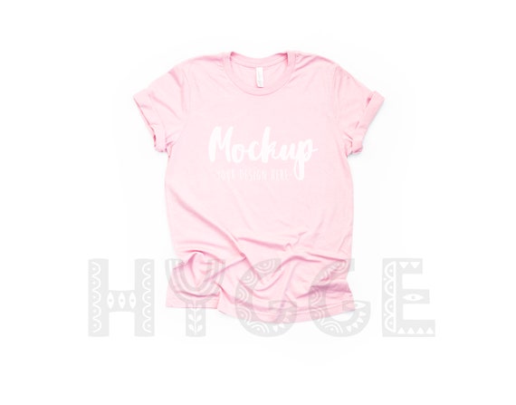 Download Bella Canvas 3001 Pink T Shirt Mockup Basic Mockup Tshirt Etsy PSD Mockup Templates
