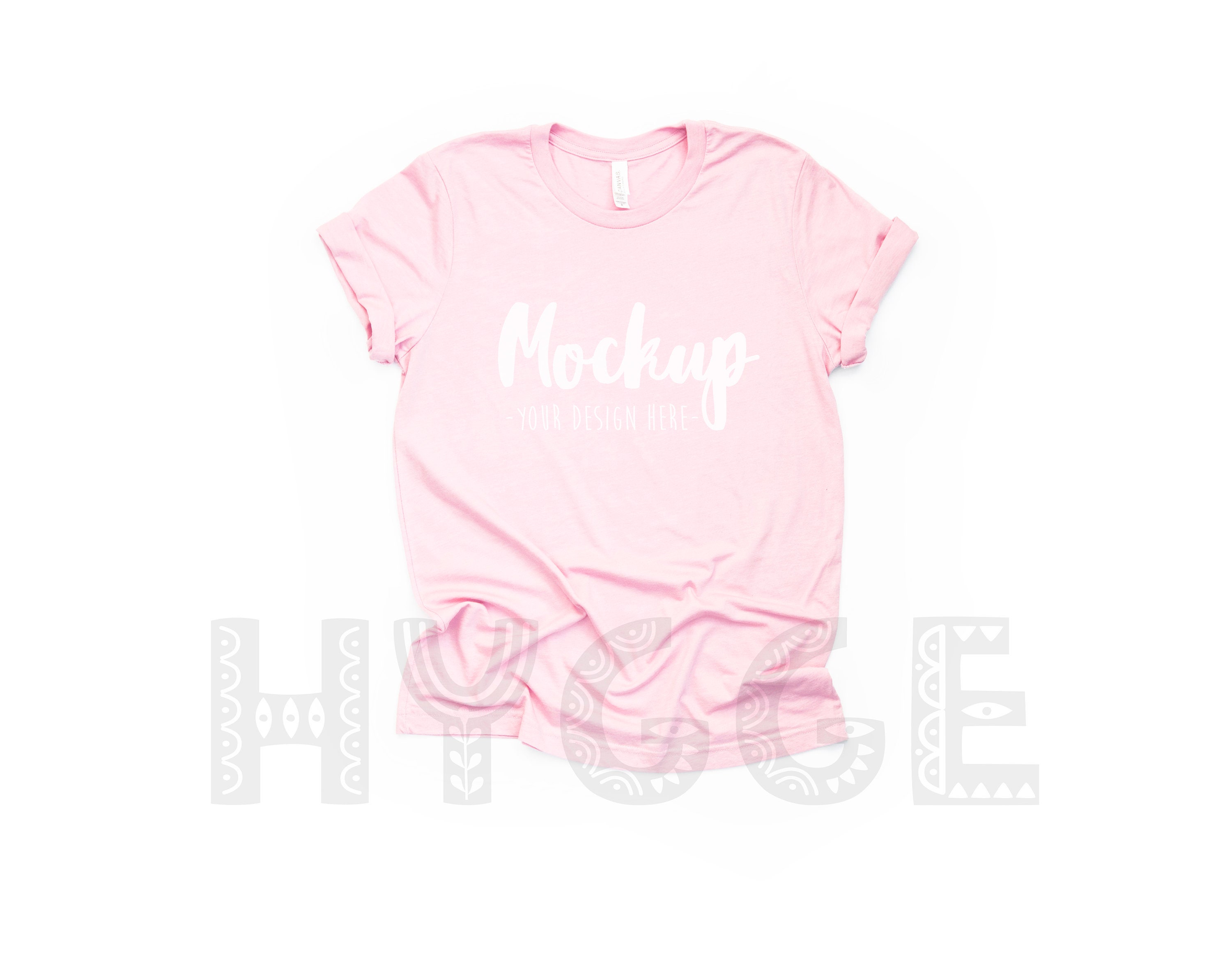 Download Bella Canvas 3001 Pink T Shirt Mockup Basic Mockup Tshirt Etsy