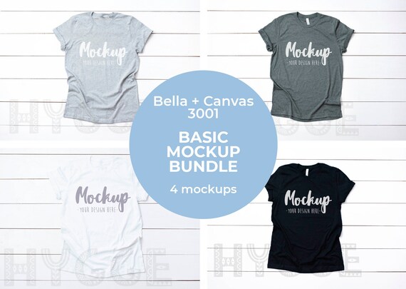 Download Bella Canvas 3001 T Shirt Mockup Bundle White Athletic Heather Etsy