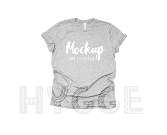Bella Canvas 3001 Athletic Heather Mockup T Shirt Mockup Mock Etsy