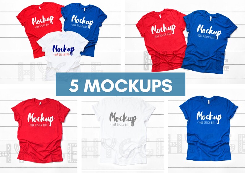 Download Art Collectibles Family Mockup 4th Of July Bella Canvas 3001 Mockup Bundle Tshirt Flat Lay Independence Day Summer Tshirt Mockup Basic Mockup Photography