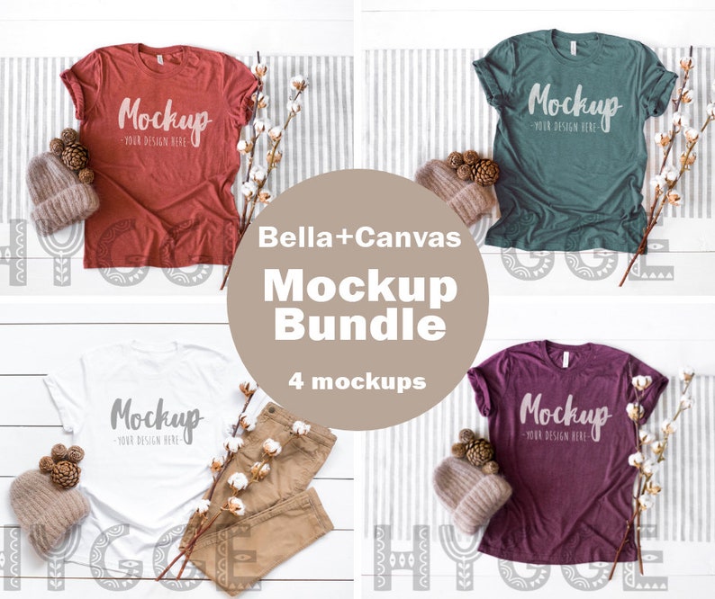Download Bella Canvas T-shirt Mockup Bundle 3413 3001 Flat Lay | Etsy