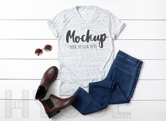 Bella Canvas 3005 White Marble T Shirt Mockup Basic Mockupv Etsy