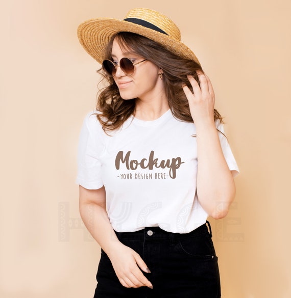 T Shirt Mockup Bella Canvas 3001 White Basic Mockup Model Etsy