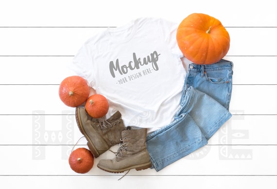 Halloween Bella Canvas 3001 White Tshirt Mockup Fall Bella Etsy
