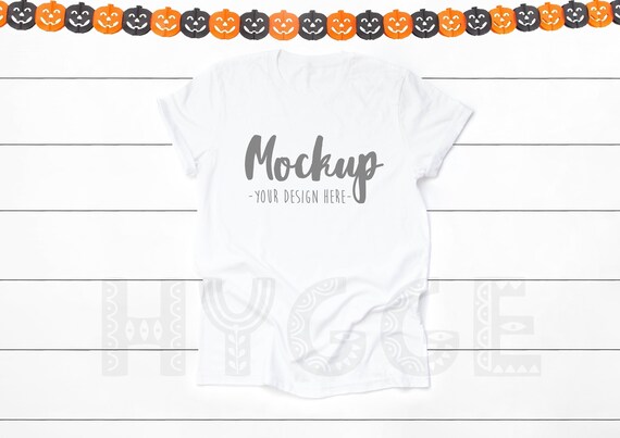 Halloween Bella Canvas 3001 White Mockup Fall Mockup Unisex Etsy