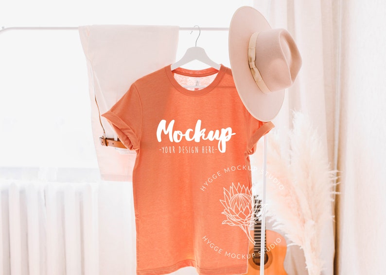 Download Bella Canvas 3001 Mockup Fall Heather Orange T-shirt Mockup | Etsy