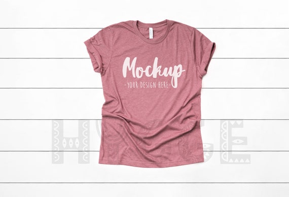 Download Bella Canvas 3001 Heather Mauve T Shirt Mockup Basic Mockup Etsy