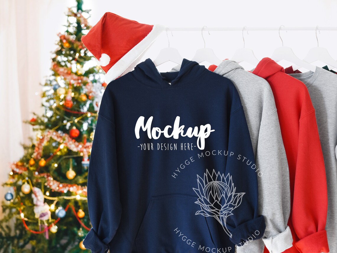 Download Christmas Gildan 18500 Mockup Gildan Navy Hoodie Mockup | Etsy