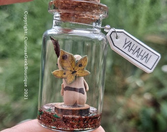 Sml Zelda BOTW inspired Personalised Korok in a Glass Bottle (B) Gaming themed collectible