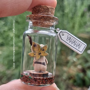Sml Zelda BOTW inspired Personalised Korok in a Glass Bottle (B) Gaming themed collectible