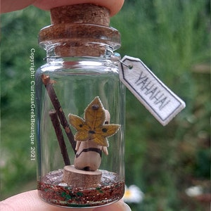 Zelda BOTW inspired Personalised Korok in a Glass Bottle (B2) Gaming themed collectible