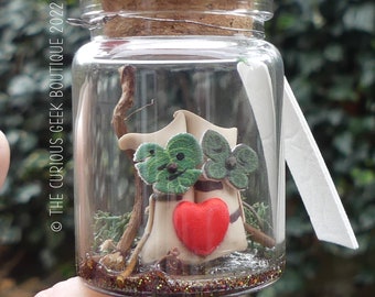 Zelda BOTW inspired Personalised 'Koroks in Love' Glass Bottle Gaming themed collectible