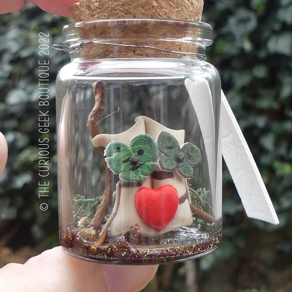 Zelda BOTW inspired Personalised 'Koroks in Love' Glass Bottle Gaming themed collectible