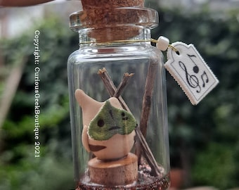 Sml Makar inspired Personalised Korok in a Glass Bottle from Zelda The Wind Waker - Gaming themed collectible