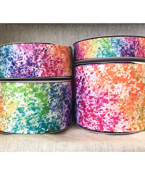 Paint Splatter Ribbon 5/8 7/8 1.5 3 Etsy