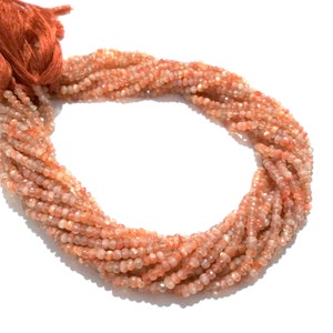 5 Strand Natural Sunstone Rondelle Faceted 3-3.5mm/3-4mm/4-4.5mm Gemstone Loose Beads 12&quot;Inch, Brown Sunstone Gemstone Beads, Sunstone Beads