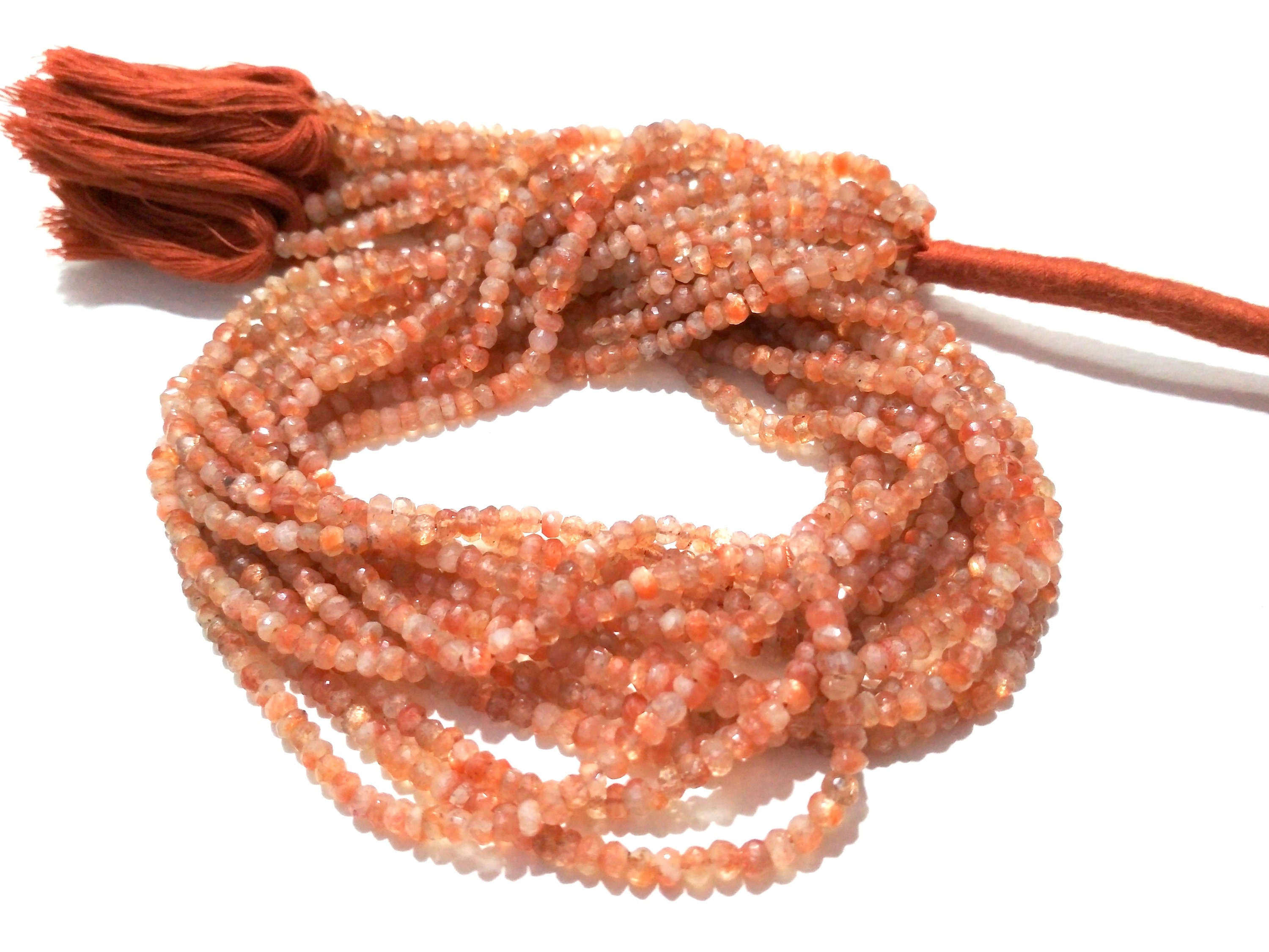 Sunstone Bracciale Con Pietre Preziose Rondelle 6mm - Multicolore - Filo Regolabile - Per Meditazione, Yoga, Prosperità - Uomo/Donna - 6