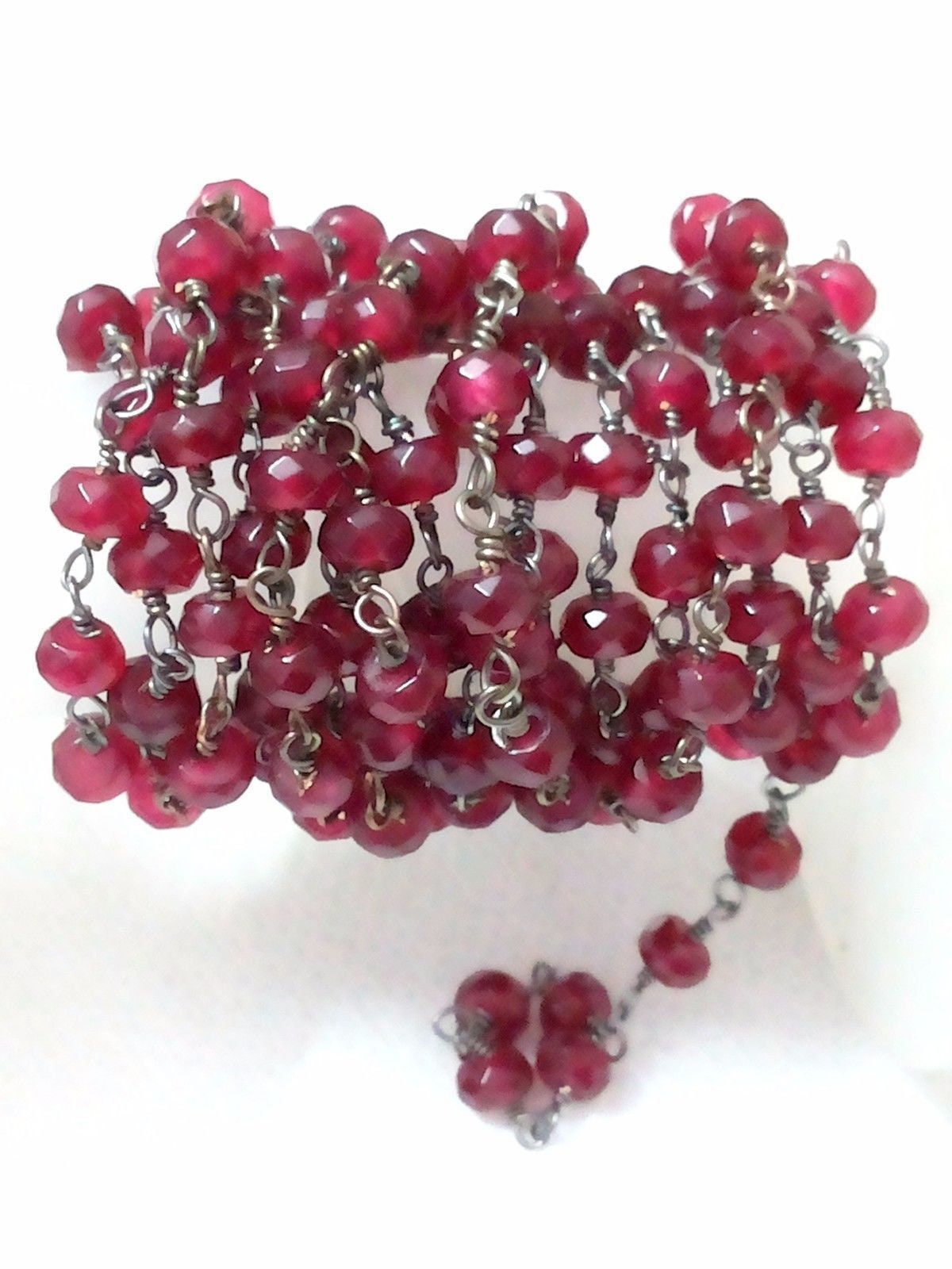 Red Crystal Rondelle Beads 8mm X 6.2mm Faceted Transparent Prayer Beads  60pcs for Five Decade Rosary 