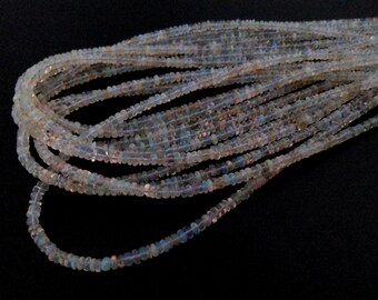 Ethiopian Opal Rondelle Beads, 16"inch Necklace Natural Ethiopian Opal Rondelle Smooth 2.5-3.5mm/3-3.5mm Gemstone Beads, Ethiopian Opal