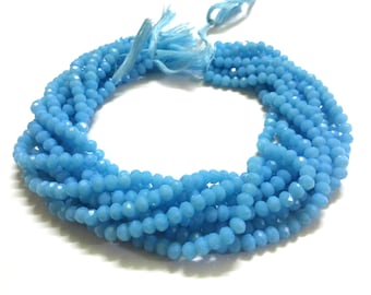 Hemelsblauwe chalcedoon rondelle facetkralen 6 mm, streng 12 inch