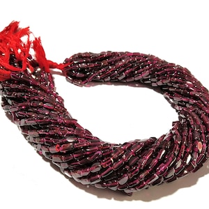 Garnet Square Gemstone Beads 5 Strands 3x5-5x7mm, 12 Inch