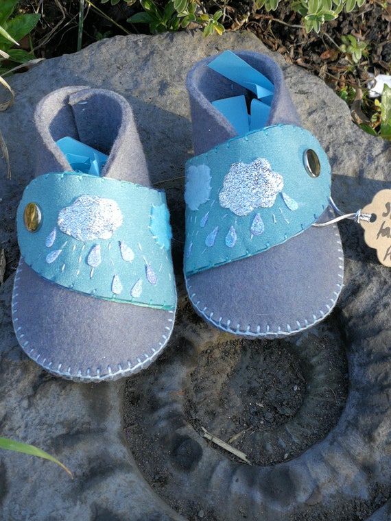 teal baby shoes
