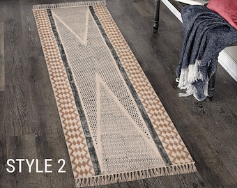 Machine Washable Rug Long Hallway Runner Staircase Runner Entry Rug Kitchen Runner Printed Cotton Rug Washable Cotton Rug  Bath Rug Yoga Mat