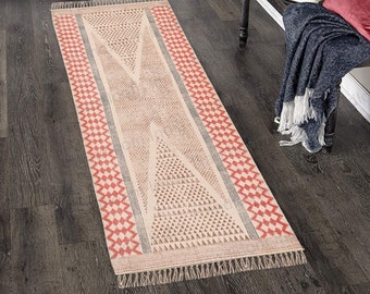 Washable Cotton Rug, Machine Wash Rug, Block Printed Runner, Entryway Rug, Rug for Dining Table, Bedside Runner, Bathroom Rug, Kitchen Rug