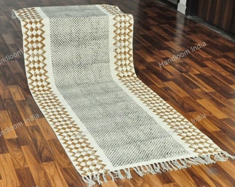 Washable Cotton Runner for Kitchen, Hand Block Print Rug, Machine Washable Rug, Cotton Rug for Hallway, Washable Carpet Rug, Washable Runner