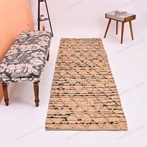 Vintage Jute Läufer für Flur/Treppe/Küche, Jute Läufer nach Maß, Jute Badläufer, Boho Seegras Läufer