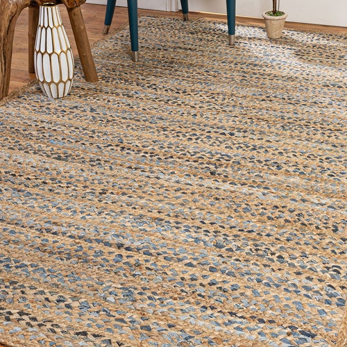 Braided 5 X 8 White Area Rug for Living Room Bohemian 6 X 6 Etsy