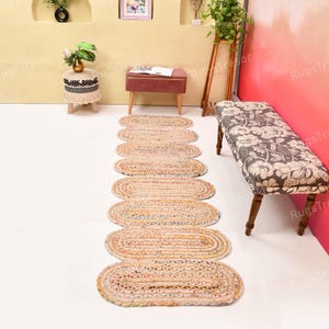 Tapete de corredor em algodão branco, 2,5 x 12 pés, tapete de algodão para corredor, tapete trançado para entrada, 3 x 8 pés, tapete de juta estilo boho para sala de estar.