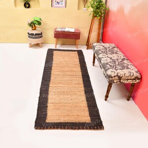 Seegras Jute Läufer für Treppen, geflochtener Jute Läufer für Eingangsbereich / Flur, Küchenläufer nach Maß, Boho Schlafzimmer Läufer, Jute Badläufer
