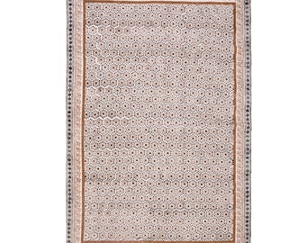 Washable Rug for Dining Room/Living Room, Washable Cotton Rug, Large Cotton Rug, Handwoven Rug, Customize Area Rug, Hand Block Print Rug
