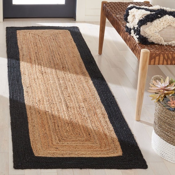 Beige Jute Hallway Runner