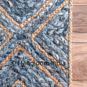 Denim Jute Rug Denim Tufted Rug Braided Jute Rug Natural - Etsy