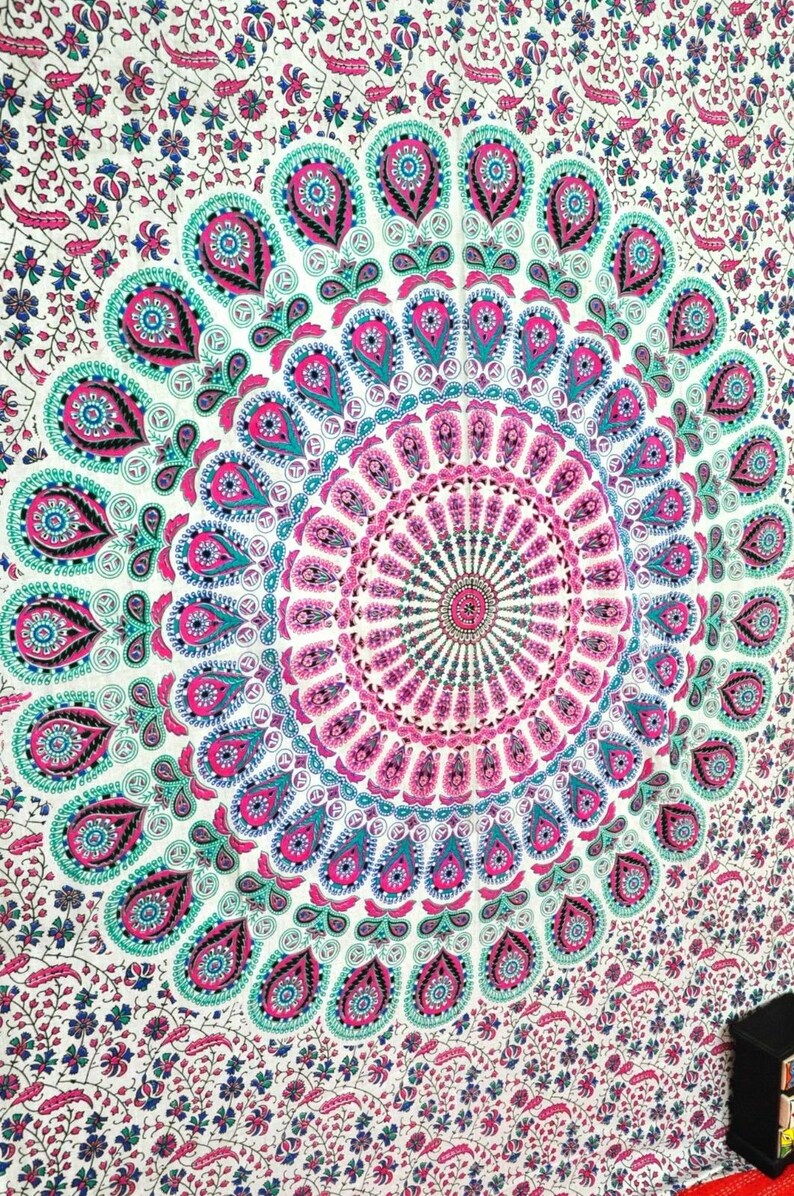 Boho Chic Dorm Tapestries Cute Mandala Tapestry Soft Cotton Etsy