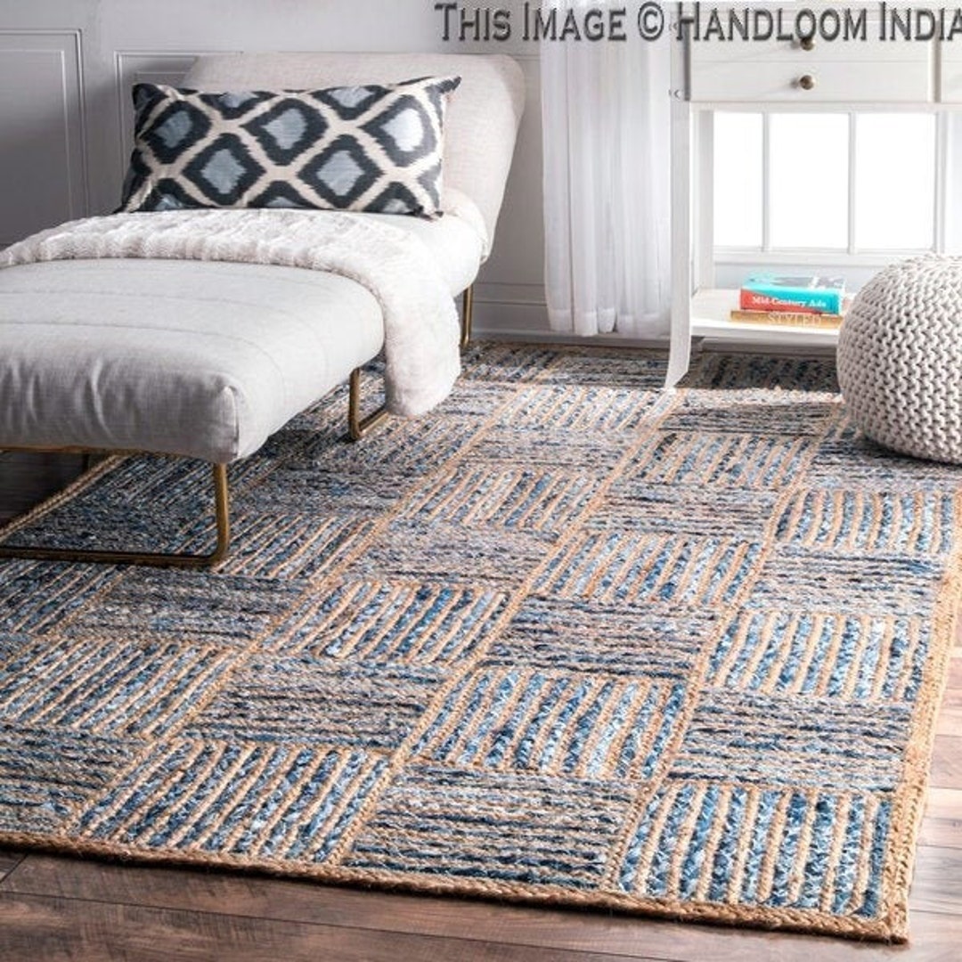 Check Pattern Rug 6x8 Flat Weave Jute Rug 5x7 for Living Etsy
