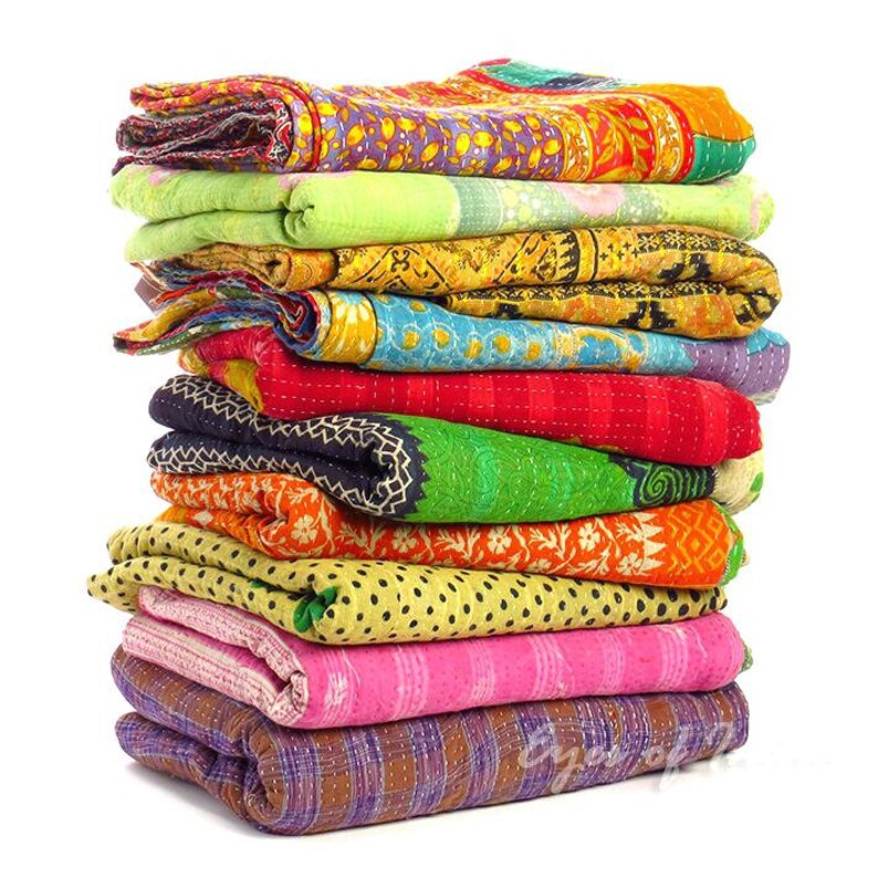 Wholesale Kantha Throw Set of 3 Vintage Kantha Quilts Etsy