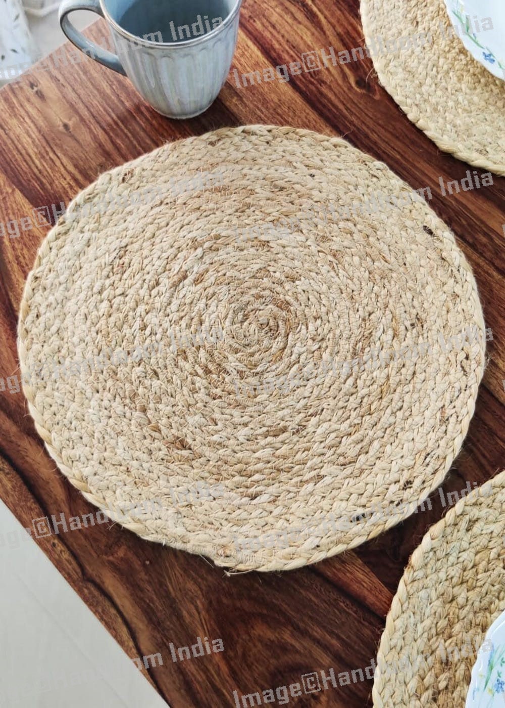 Natural Jute Braided Dining Table Placemats set of 4 pc Etsy